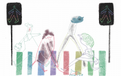 Illustration: many people of all colours and sizes and orientations walk around harmoniously in a city