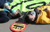 Die-in protest against air pollution in Glasgow